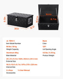 VEVOR smagās slodzes alumīnija kravas automašīnas instrumentu kaste, 508×304,8×241,3 mm rievota uzglabāšanas kaste ar sānu rokturi un slēdzeni ar atslēgām, melna, piemērota piekabēm, pikapiem un kemperiem