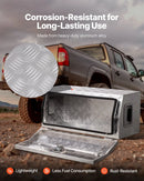 VEVOR smagās slodzes alumīnija kravas automašīnas instrumentu kaste, 762×330,2×330,2 mm rievota uzglabāšanas kaste ar sānu rokturi un T veida slēdzeni ar atslēgām, sudraba krāsa, piemērota piekabēm, pikapiem un kemperiem