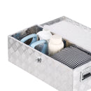 VEVOR smagās slodzes alumīnija kravas kastes instrumentu kaste ar rievojuma pārklājumu, sānu rokturiem un slēdzeni, 762×330×244 mm, sudraba krāsa