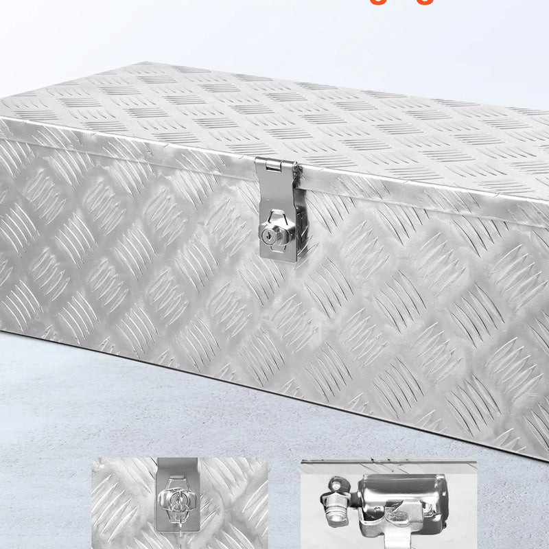 VEVOR smagās slodzes alumīnija kravas kastes instrumentu kaste ar rievojuma pārklājumu, sānu rokturiem un slēdzeni, 762×330×244 mm, sudraba krāsa