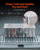 VEVOR smagās slodzes alumīnija kravas kastes instrumentu kaste ar rievojuma pārklājumu, sānu rokturiem un slēdzeni, 762×330×244 mm, sudraba krāsa