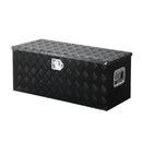 VEVOR smagās slodzes alumīnija kravas kastes instrumentu kaste ar rievotu pārklājumu, bīdāmu plauktu, sānu rokturi un slēdzeni, 899×370×370 mm, melna