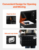 VEVOR smagās slodzes alumīnija kravas kastes instrumentu kaste ar rievotu pārklājumu, bīdāmu plauktu, sānu rokturi un slēdzeni, 899×370×370 mm, melna