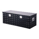 VEVOR smagās slodzes alumīnija kravas automašīnas instrumentu kaste, 1219,2×495,3×444,5 mm rievota uzglabāšanas kaste ar sānu rokturi un slēdzeni ar atslēgām, melna, piemērota piekabēm un pikapiem