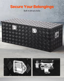 VEVOR smagās slodzes alumīnija kravas automašīnas instrumentu kaste, 1219,2×495,3×444,5 mm rievota uzglabāšanas kaste ar sānu rokturi un slēdzeni ar atslēgām, melna, piemērota piekabēm un pikapiem