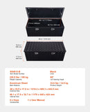 VEVOR smagās slodzes alumīnija kravas automašīnas instrumentu kaste, 1219,2×495,3×444,5 mm rievota uzglabāšanas kaste ar sānu rokturi un slēdzeni ar atslēgām, melna, piemērota piekabēm un pikapiem