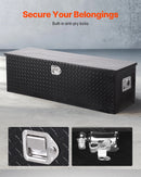 VEVOR smagās slodzes alumīnija kravas kastes instrumentu kaste ar dimanta raksta pārklājumu, sānu rokturiem un slēdzeni, 1244,6×381×381 mm, melna