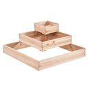 Paaugstinātā dārza dobe, 113 × 113 × 52 см koka stādīšanas kaste ar atvērtu pamatni, piemērota ziedu, dārzeņu un garšaugu audzēšanai pagalmā, dārzā, terasē vai balkonā, gaiši brūna (Burlywood)