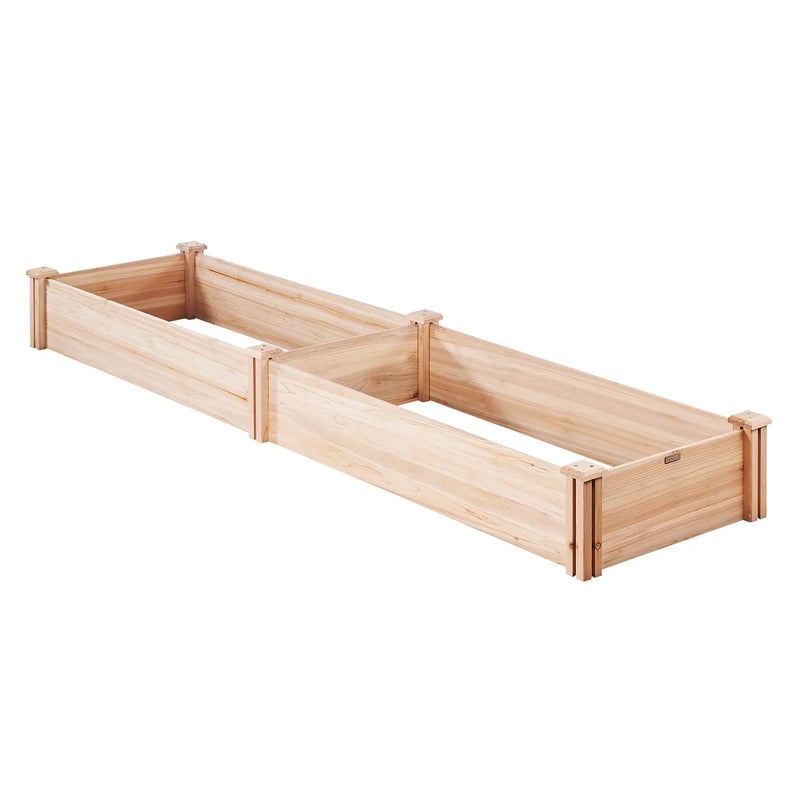 Paaugstinātā dārza dobe 240 × 61 × 25 cm koka stādīšanas kaste ar atvērtu pamatni, āra ziediem, dārzeņiem un garšaugiem dārzā, pagalmā vai balkonā, gaiši brūna