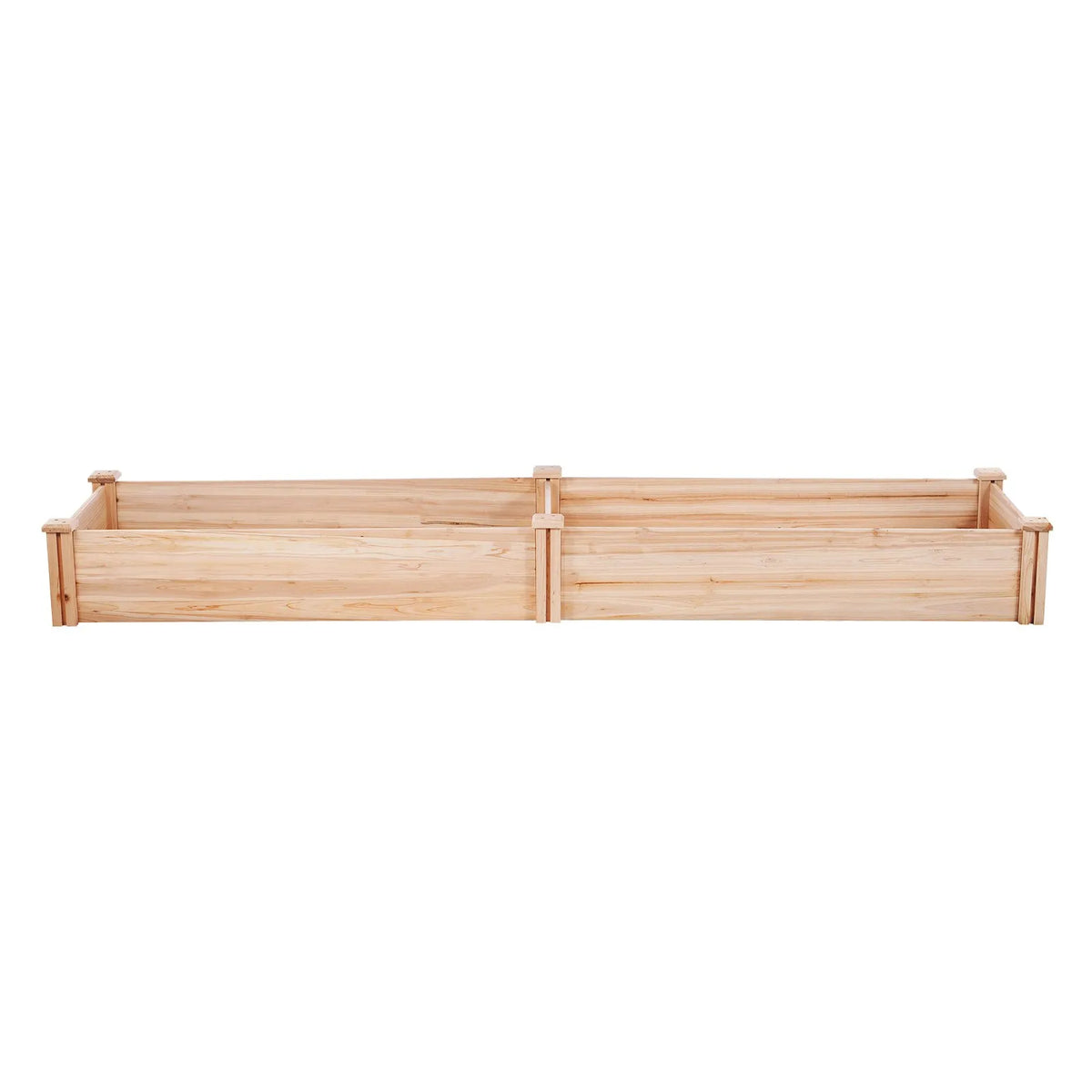Paaugstinātā dārza dobe 240 × 61 × 25 cm koka stādīšanas kaste ar atvērtu pamatni, āra ziediem, dārzeņiem un garšaugiem dārzā, pagalmā vai balkonā, gaiši brūna