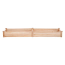 Paaugstinātā dārza dobe 240 × 61 × 25 cm koka stādīšanas kaste ar atvērtu pamatni, āra ziediem, dārzeņiem un garšaugiem dārzā, pagalmā vai balkonā, gaiši brūna