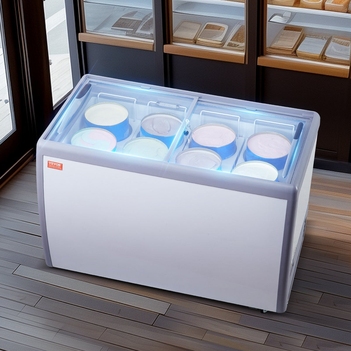 VEVOR Gelato Ice Cream Display Cabinet 370 l, Commercial