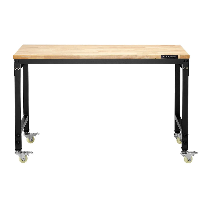 VEVOR 1220 mm darba galds uz riteņiem, regulējams augstums, ar elektroizvadi un instrumentu dēli