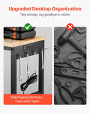 VEVOR 1524 mm regulējams darba galds, kravnesība 907 kg, ar rozetēm, riteņiem un perforēto paneli, smagā tipa ozolkoka virsma, piemērots garāžai, darbnīcai, birojam un mājai