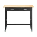 VEVOR darba galds 1220 mm, slodze līdz 680 kg, garāžas darba galds ar atvilktņu uzglabāšanu un riteņiem, darbnīcas galds uz riteņiem ar izturīgu ozolkoka virsmu, piemērots garāžai, darbnīcai, birojam un mājai