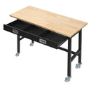 VEVOR darba galds 1220 mm, slodze līdz 680 kg, garāžas darba galds ar atvilktņu uzglabāšanu un riteņiem, darbnīcas galds uz riteņiem ar izturīgu ozolkoka virsmu, piemērots garāžai, darbnīcai, birojam un mājai