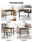 VEVOR darba galds 1220 mm, slodze līdz 680 kg, garāžas darba galds ar atvilktņu uzglabāšanu un riteņiem, darbnīcas galds uz riteņiem ar izturīgu ozolkoka virsmu, piemērots garāžai, darbnīcai, birojam un mājai