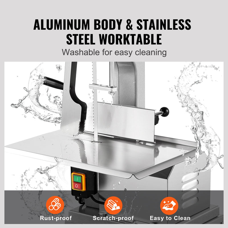 VEVOR 850W Elektriskais Gaļas Zāģis, Nerūsējošais Tērauds