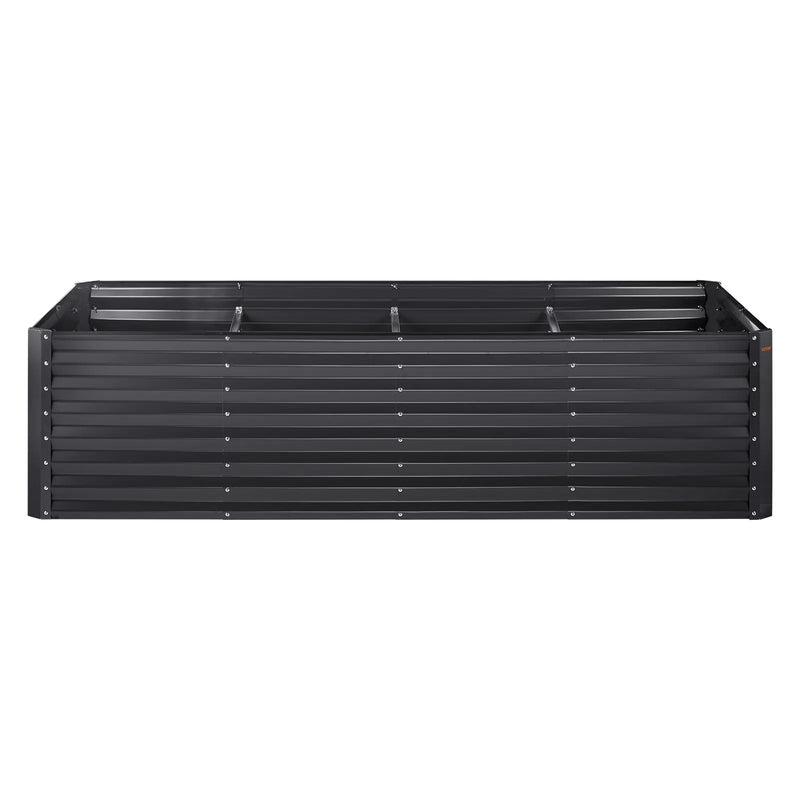 Paaugstinātā dārza dobe, 240 × 120 × 60 см cinkota metāla stādīšanas kaste ar atvērtu pamatni, piemērota ziedu, dārzeņu un garšaugu audzēšanai pagalmā, dārzā, terasē vai balkonā, tumši pelēka