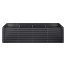 Paaugstinātā dārza dobe, 240 × 120 × 60 см cinkota metāla stādīšanas kaste ar atvērtu pamatni, piemērota ziedu, dārzeņu un garšaugu audzēšanai pagalmā, dārzā, terasē vai balkonā, tumši pelēka