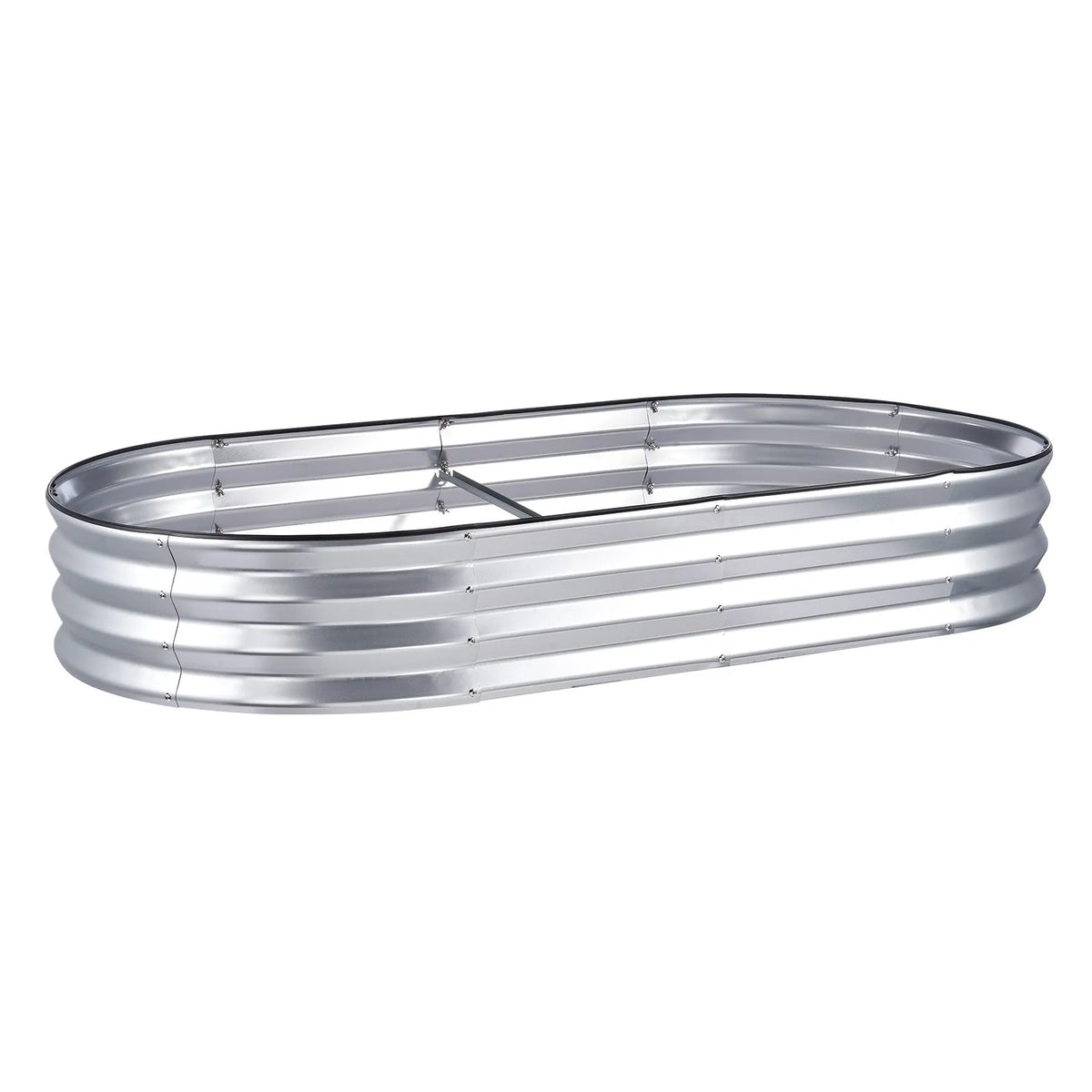 Raised Garden Bed, 183 × 92 × 28 cm Galvanised Metal Planting Box with Open Bottom, Suitable for Growing Flowers, Vegetables and Herbs in Yard, Garden, Terrace or Balcony, Silver