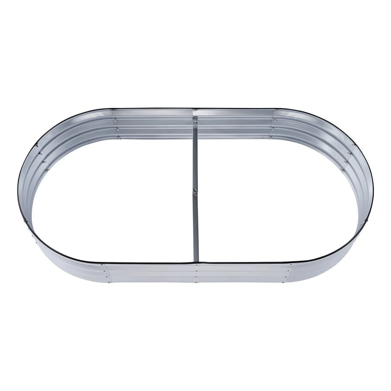 Paaugstinātā dārza dobe, 183 × 92 × 28 см cinkota metāla stādīšanas kaste ar atvērtu pamatni, piemērota ziedu, dārzeņu un garšaugu audzēšanai pagalmā, dārzā, terasē vai balkonā, sudraba