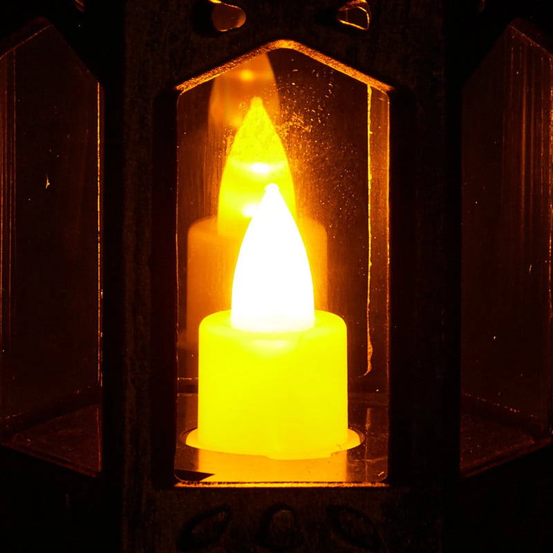 VEVOR dekoratīvās sveču laternas, 12 gab., LED elektriskās bezliesmas sveces, plastmasas LED turētājs ar stiklu, sienas piekarināmas iekštelpu lieveņa laternas, piemērotas kāzu galdiem, ballītēm un lauku stila interjera dekoram, bronzas krāsā