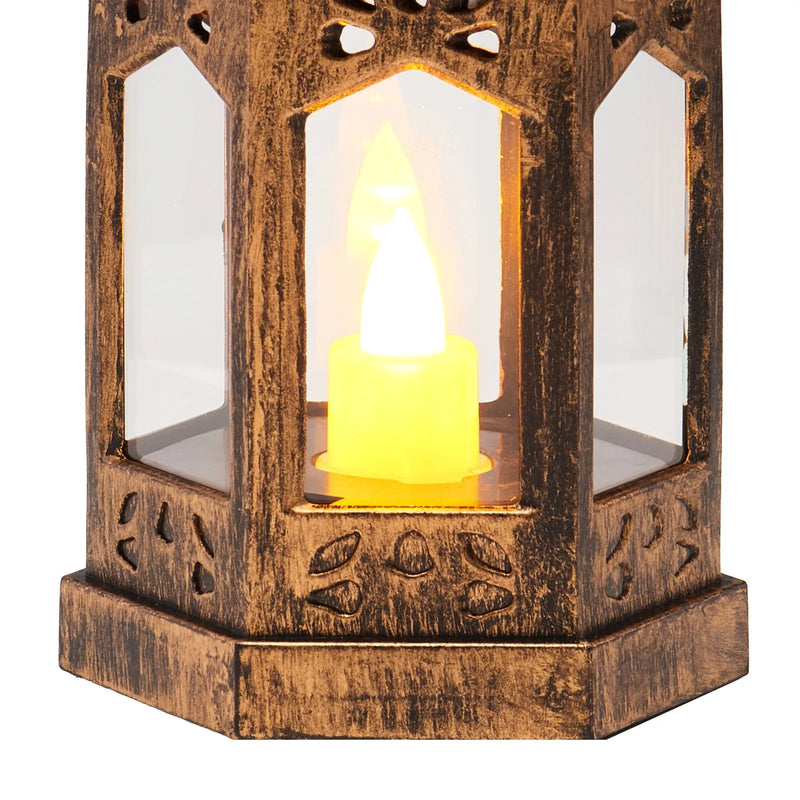 VEVOR dekoratīvās sveču laternas, 12 gab., LED elektriskās bezliesmas sveces, plastmasas LED turētājs ar stiklu, sienas piekarināmas iekštelpu lieveņa laternas, piemērotas kāzu galdiem, ballītēm un lauku stila interjera dekoram, bronzas krāsā