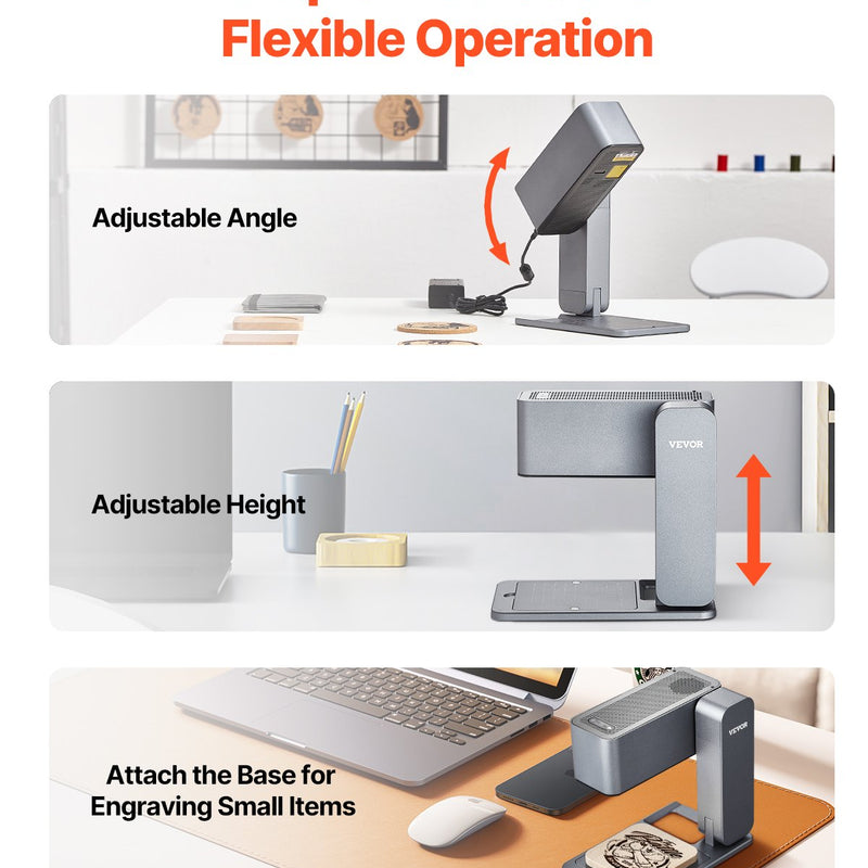 VEVOR portatīvā lāzergravēšanas iekārta – 600 mm/s, 5 W, augsta ātruma rokas gravieris
