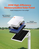 VEVOR 20 W 12 V saules paneļa akumulatora lādētājs ar iebūvētu kontrolieri un staba stiprinājuma kronšteinu, IP65 ūdensizturīgu konstrukciju, piemērots vārtiem, žogiem, saimniecībām un zālieniem (der stabiem ar diametru 40-68 mm)