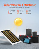 VEVOR 20 W 12 V saules paneļa akumulatora lādētājs ar iebūvētu kontrolieri un staba stiprinājuma kronšteinu, IP65 ūdensizturīgu konstrukciju, piemērots vārtiem, žogiem, saimniecībām un zālieniem (der stabiem ar diametru 40-68 mm)