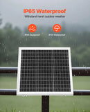 VEVOR 20 W 12 V saules paneļa akumulatora lādētājs ar iebūvētu kontrolieri un staba stiprinājuma kronšteinu, IP65 ūdensizturīgu konstrukciju, piemērots vārtiem, žogiem, saimniecībām un zālieniem (der stabiem ar diametru 40-68 mm)