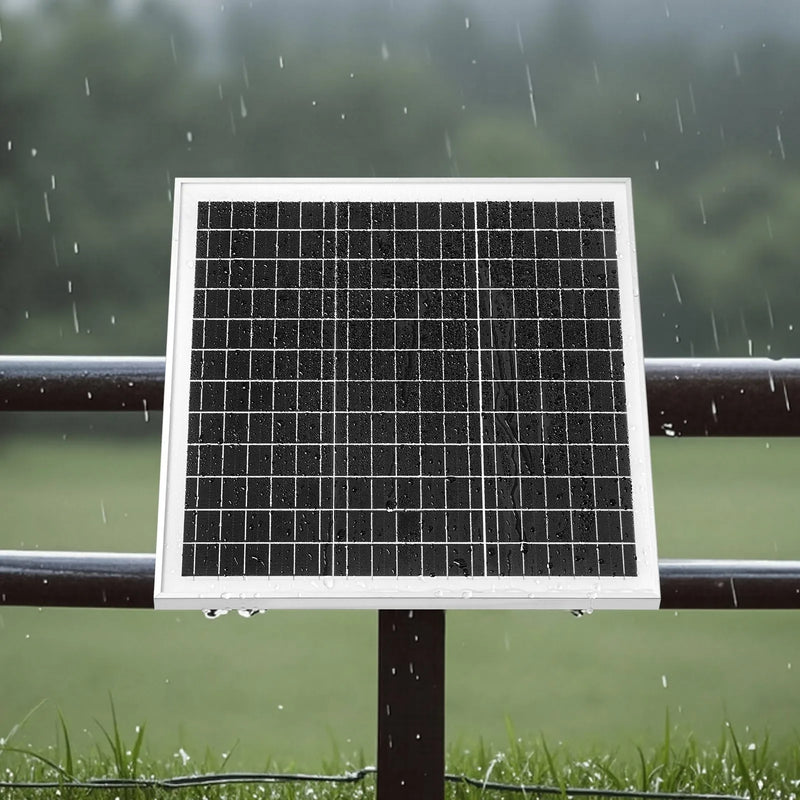 VEVOR 20 W 12 V saules paneļa akumulatora lādētājs ar iebūvētu kontrolieri un staba stiprinājuma kronšteinu, IP65 ūdensizturīgu konstrukciju, piemērots vārtiem, žogiem, saimniecībām un zālieniem (der stabiem ar diametru 40-68 mm)