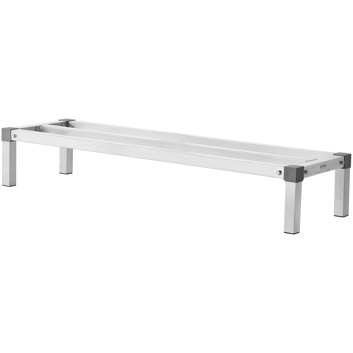 VEVOR Aluminium Floor Storage Rack, 1220 × 355 mm, 203 mm Height from Ground, 454 kg Load Capacity, Fully Welded Construction, for Restaurants, Kitchens, Garages and Vehicles