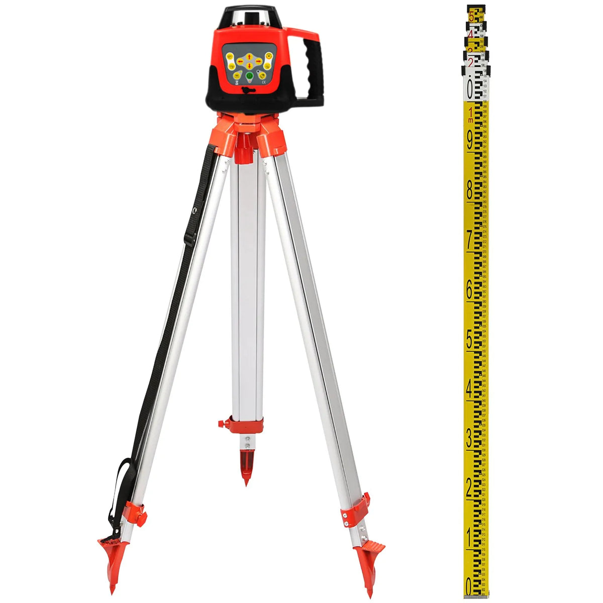 VEVOR Green Rotating Laser Level Kit with Adjustable Tripod and 5 m Measuring Tape, 500 m Working Range, 360° Rotating Scanning, Self-Levelling Laser Level for Construction Projection