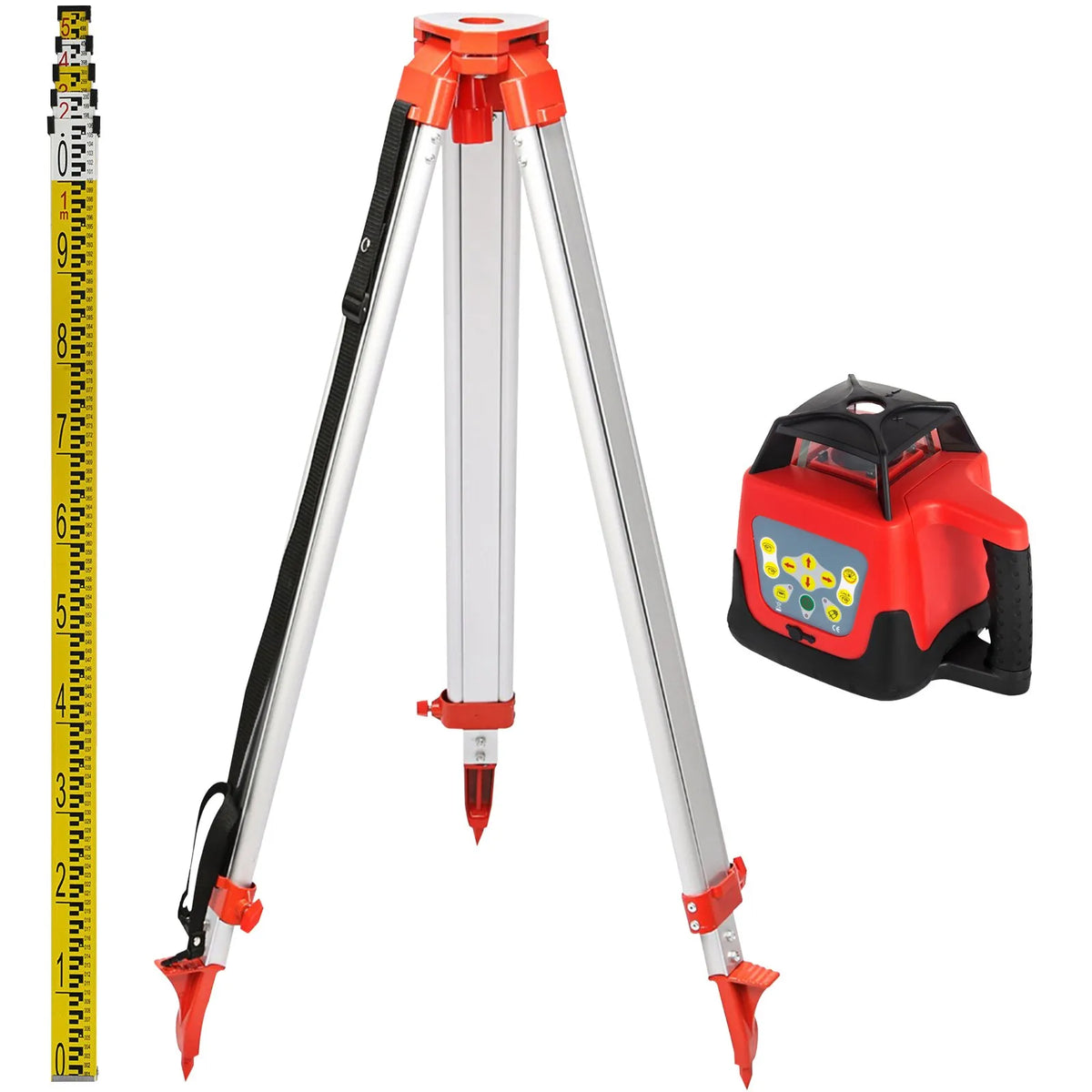 VEVOR Green Rotating Laser Level Kit with Adjustable Tripod and 5 m Measuring Tape, 500 m Working Range, 360° Rotating Scanning, Self-Levelling Laser Level for Construction Projection
