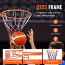 VEVOR basketbola stīpa, pie sienas vai durvīm montējams basketbola grozs, izturīga Q235 tērauda elastīgā stīpa ar tīklu, standarta 45,7 cm iekštelpu un āra piekaramais basketbola grozs bērniem un pieaugušajiem - ZEMLETES.LV