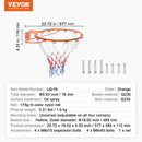 VEVOR basketbola stīpa, pie sienas vai durvīm montējams basketbola grozs, izturīga Q235 tērauda elastīgā stīpa ar tīklu, standarta 45,7 cm iekštelpu un āra piekaramais basketbola grozs bērniem un pieaugušajiem - ZEMLETES.LV