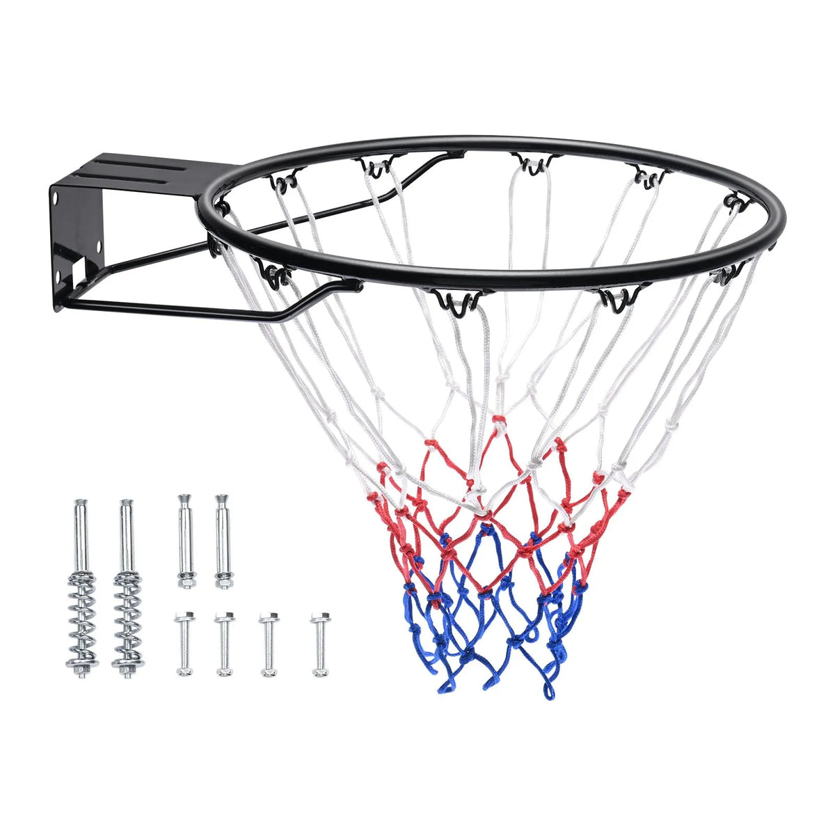 VEVOR basketbola groza stīpa sienas vai durvju montāžai, pastiprināta Q235 tērauda konstrukcija ar dubulto atsperi un tīklu, Ø457 mm standarta grozs lietošanai telpās un ārā, piemērots bērniem un pieaugušajiem - ZEMLETES.LV