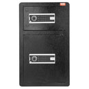 VEVOR divdurvju 4,5 kubikpēdu seifs ar atslēgas un paroles slēdzeni, drošības seifs ar ugunsdrošo somu, atslēgu turētāju, LED apgaismojumu un 2 augstuma regulējamiem un noņemamiem plauktiem naudai, dokumentiem, rotaslietām un vērtīgām lietām, melns