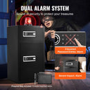 VEVOR divdurvju 204 l seifs ar atslēgas un paroles slēdzeni, drošības seifs ar ugunsdrošo somu, atslēgu turētāju, LED apgaismojumu un 2 augstuma regulējamiem un noņemamiem plauktiem naudai, dokumentiem, rotaslietām un vērtīgām lietām, melns