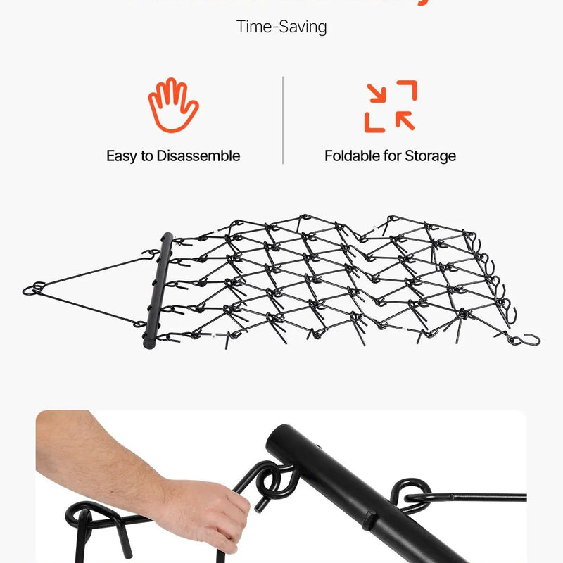 VEVOR ķēžu ecēšas 1220 x 1700 mm, ar 80 asiem zobiem, Q235 tērauds, velkamas ar ATV, UTV un traktoriem, paredzētas augsnes sagatavošanai, sēšanai, teritoriju izlīdzināšanai un grants ceļu kopšanai - ZEMLETES.LV