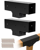 VEVOR pergolas stiprinājumu komplekts 92 × 92 mm koka brusām, T veida 3 virzienu savienojumi ar skrūvēm, pergolām, lapenēm un DIY koka konstrukcijām, 2 gab.