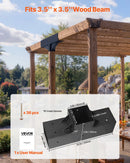 VEVOR pergolas stiprinājumu komplekts 92 × 92 mm koka brusām, T veida 3 virzienu savienojumi ar skrūvēm, pergolām, lapenēm un DIY koka konstrukcijām, 2 gab.