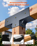VEVOR pergolas stiprinājumu komplekts 92 × 92 mm koka brusām, T veida 3 virzienu savienojumi ar skrūvēm, pergolām, lapenēm un DIY koka konstrukcijām, 2 gab.