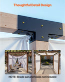 VEVOR pergolas stiprinājumu komplekts 92 × 92 mm koka brusām, T veida 3 virzienu savienojumi ar skrūvēm, pergolām, lapenēm un DIY koka konstrukcijām, 2 gab.