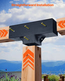 VEVOR pergolas stiprinājumu komplekts 92 × 92 mm koka brusām, T veida 3 virzienu savienojumi ar skrūvēm, pergolām, lapenēm un DIY koka konstrukcijām, 2 gab.