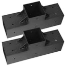 VEVOR pergolas stiprinājumu komplekts 92 × 92 mm koka brusām, T veida 3 virzienu savienojumi ar skrūvēm, pergolām, lapenēm un DIY koka konstrukcijām, 2 gab.