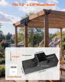 VEVOR pergolas stiprinājumu komplekts 92 × 92 mm koka brusām, T veida 3 virzienu savienojumi ar skrūvēm, pergolām, lapenēm un DIY koka konstrukcijām, 4 gab.9