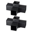 VEVOR pergolas stūra stiprinājumu komplekts 102 × 102 mm, iekšējais izmērs 91 × 91 mm, 4 virzienu lielas slodzes savienojumi koka brusām un stabiem, lapenēm un nojumēm, 2 gab.